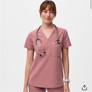 Figs Mauve Scrub Top, XXS